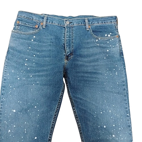 Levi's 512 38x31 Slim Tapered Manufactured Paint Splattered Jeans - Picture 5 of 16